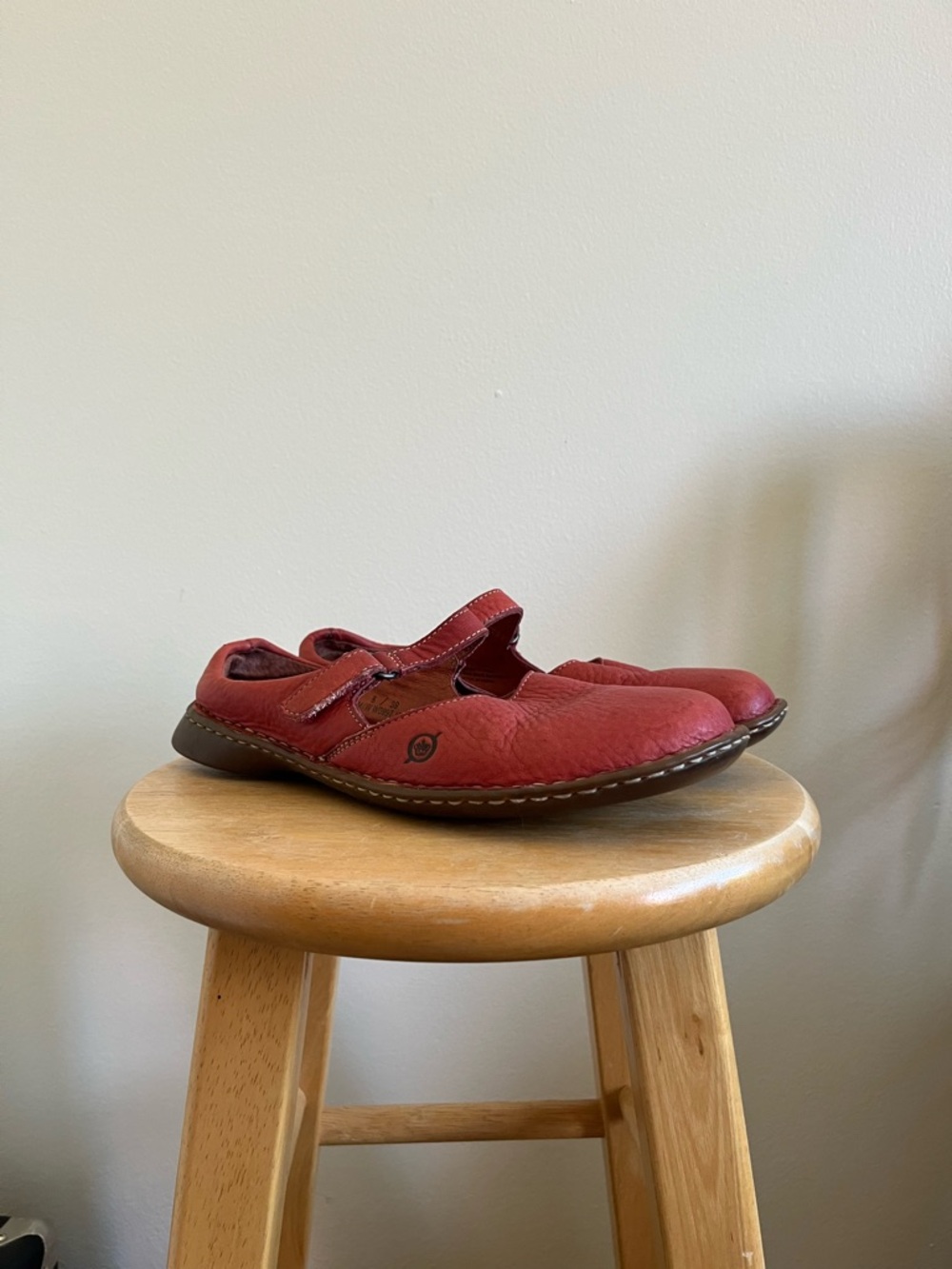 Born Red Leather Mary Jane Flats